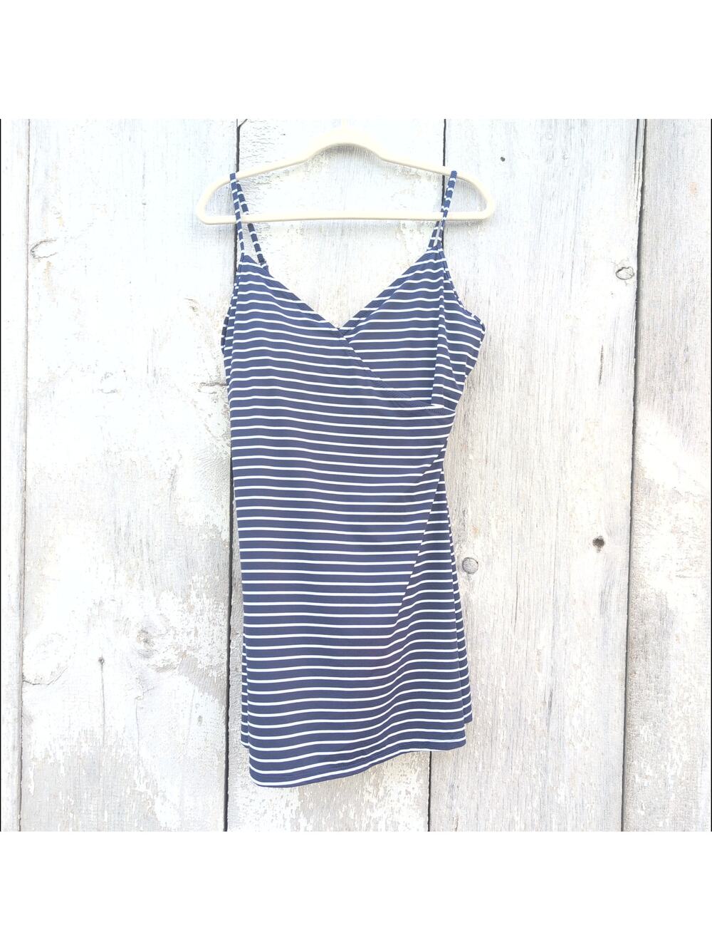 Garnet HIll Swim Dress Sailor Navy/White Striped Women's 16
